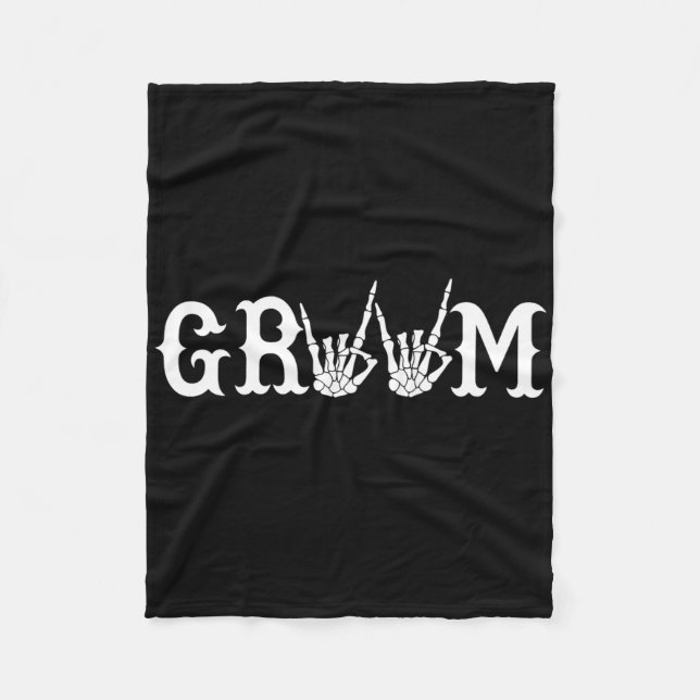 Halloween Brud Groom Skelett Tills Döden  Fleecefilt (Framsidan)