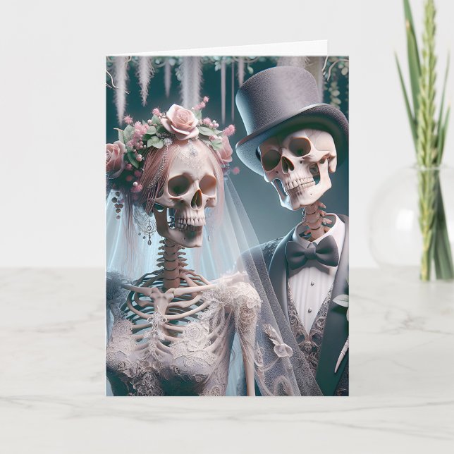 Halloween Brud och Brudgum Kort (Framsida)