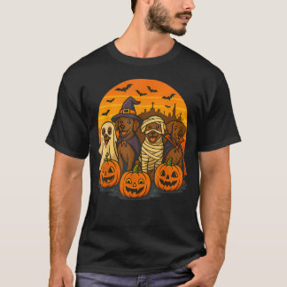 Halloween Brun Labrador Spöke Skräckig Choklad T Shirt