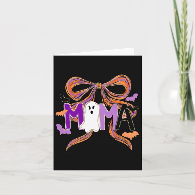 Halloween Brushstroke Boo Mamma Spooky Coquette Pr Kort (Framsida)