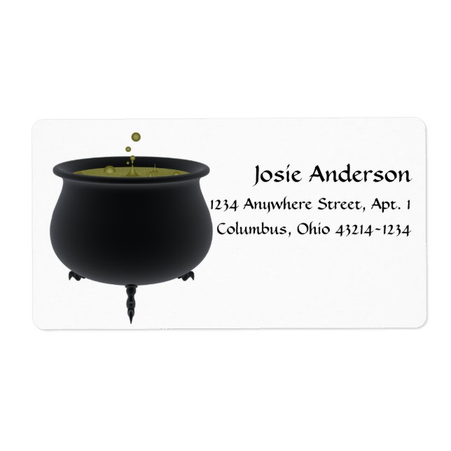 Halloween Bubbling Cauldron Adressetiketter 1 Fraktsedel (Framsidan)