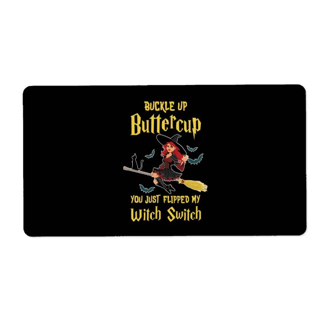 Halloween Buckle Up Butterkoppar Witch-växel Fraktsedel (Framsidan)