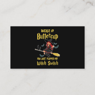 Halloween Buckle Up Butterkoppar Witch-växel Visitkort
