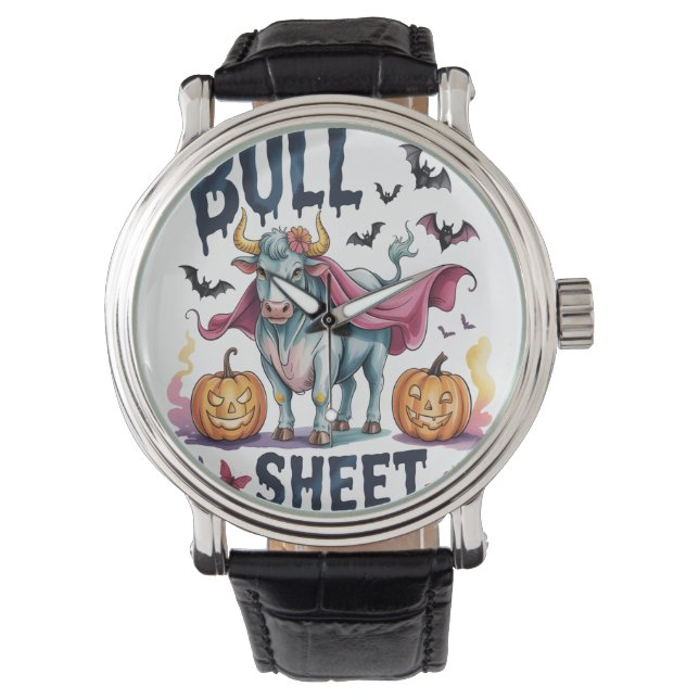 Halloween Bull Lakan,Funny Ghost Cow Armbandsur (Framsida)