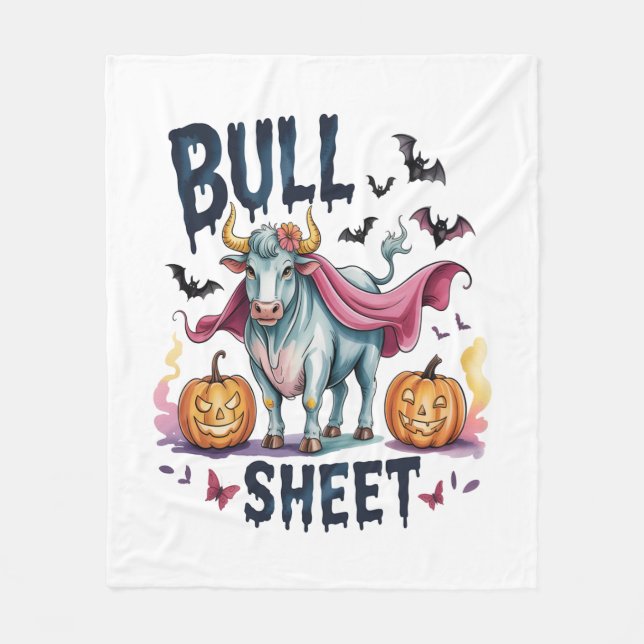 Halloween Bull Lakan,Funny Ghost Cow Fleecefilt (Framsidan)