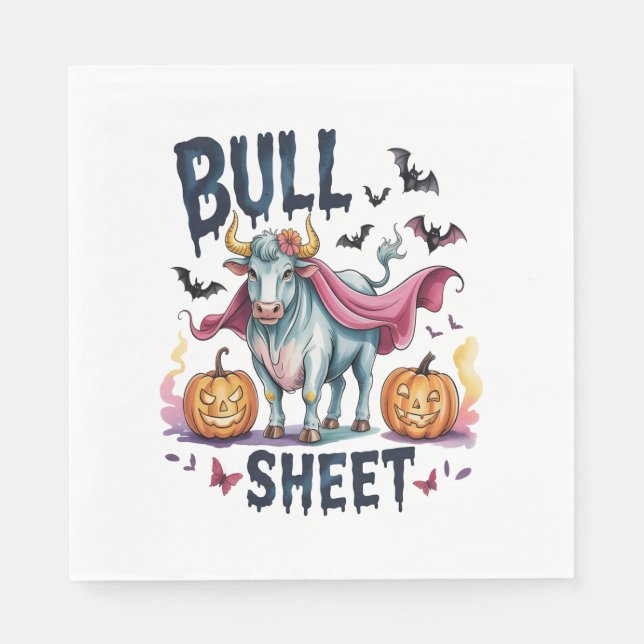 Halloween Bull Lakan,Funny Ghost Cow Pappersservett (Framsidan)