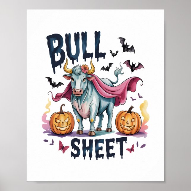 Halloween Bull Lakan,Funny Ghost Cow Poster (Framsidan)