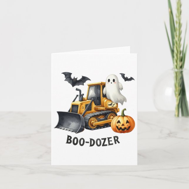 Halloween Bulldozer Construction Lastbilar Ghost H Kort (Framsida)