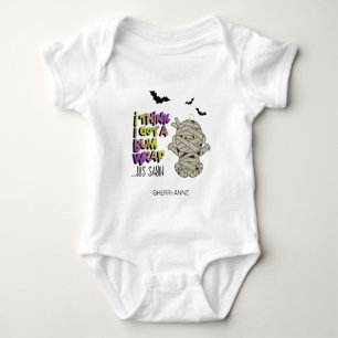 Halloween Bum Wrap Mummy Baby Grönt ID683 T Shirt