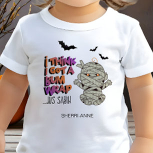 Halloween Bum Wrap Mummy Baby Orange ID683 T Shirt