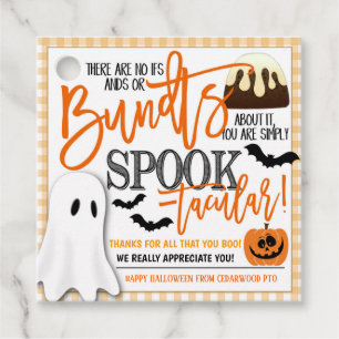 Halloween Bundt Cake Gift-Märkre Gåvor Etiketter