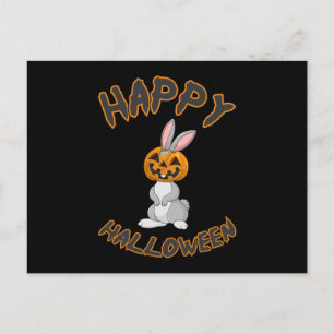 Halloween Bunny Rabbit Pumpkin Horror Gift Idea Vykort