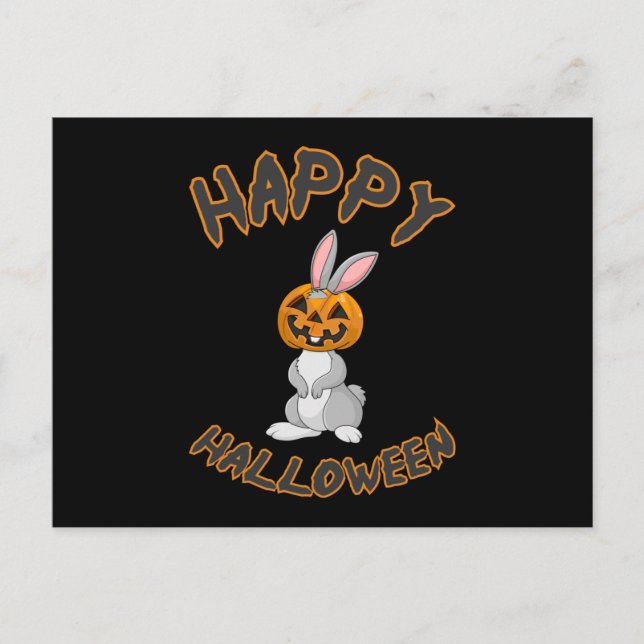 Halloween Bunny Rabbit Pumpkin Horror Gift Idea Vykort (Framsida)