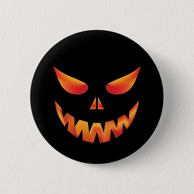 Halloween Burning Monster Ansikte Knapp (Framsida)