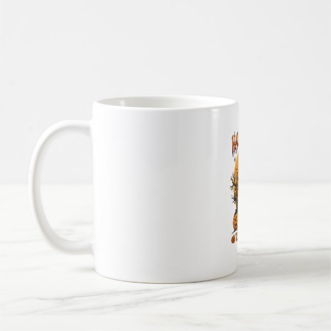 Halloween Bus eller Behandla Gravsten Zombie Hände Kaffemugg (Vänster)