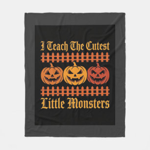 Halloween Bus eller Behandla Små Monster Pumpa D Fleecefilt
