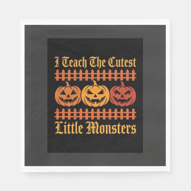Halloween Bus eller Behandla Små Monster Pumpa D Pappersservett (Framsidan)