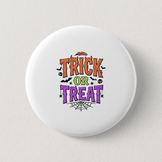 Halloween Bus eller Bytes Rolig Spindelväv Retro_1 Knapp (Framsida)