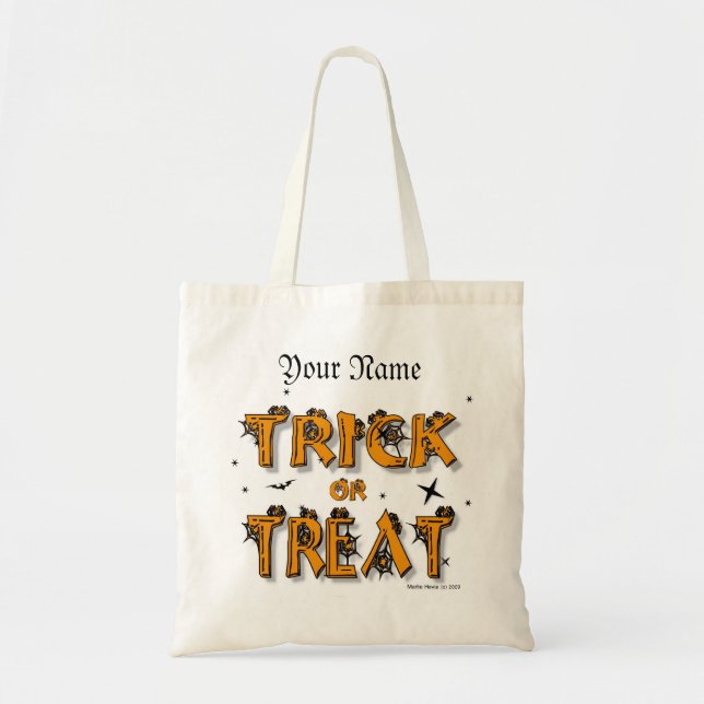 Halloween - Bus eller godis Bag (#8) Tygkasse (Framsidan)