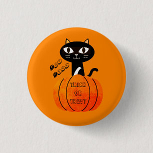 Halloween Bus eller godis Black Cat Cute Spooky Bo Knapp