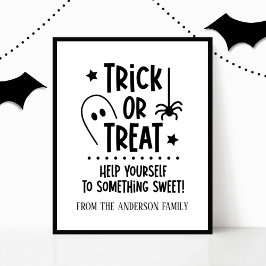 Halloween Bus eller godis Bord Sign Poster