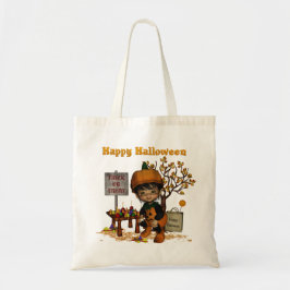 Halloween Bus eller godis Candy Bag Tygkasse