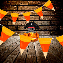 Halloween Bus eller godis Candy corn Vimplar