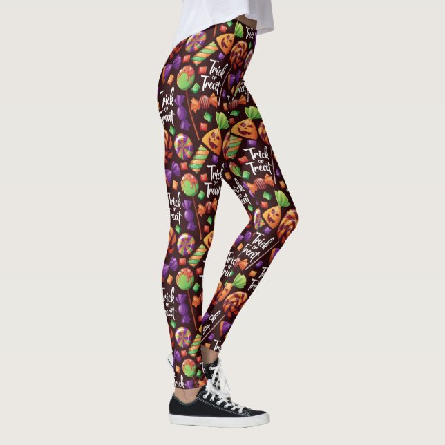 Halloween Bus eller godis Candy Leggings (Höger)