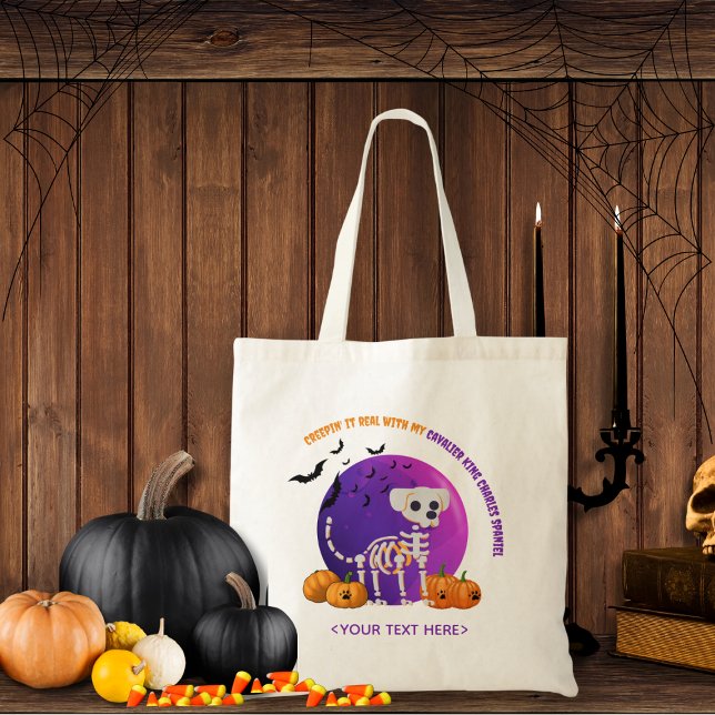 Halloween Bus eller godis Candy Tote Bag Tygkasse (Trick or Treat OR show up to the Halloween party in style. Represent your favorite dog breed!!)