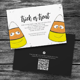 Halloween Bus eller godis Cute Candy corn Simple Inbjudningar