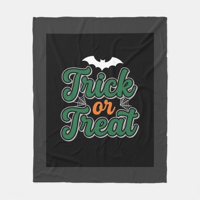 Halloween Bus eller Godis Fladdermus Webbdesign_1 Fleecefilt (Framsidan)