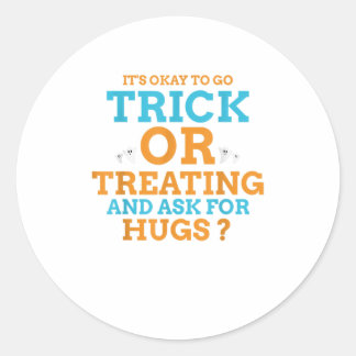 Halloween Bus eller godis frågar efter Hugs Funny Runt Klistermärke