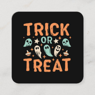 Halloween Bus eller godis Fyrkantigt Visitkort
