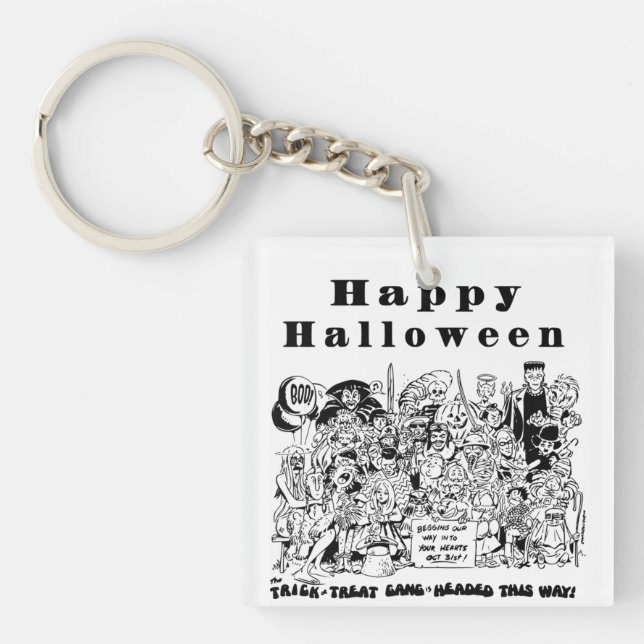 Halloween Bus eller godis Gang Giveaway Keychain (Framsidan)
