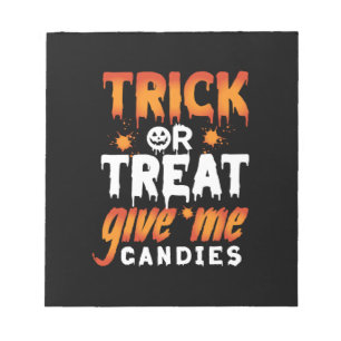 Halloween Bus eller godis Ge Me Candies Anteckningsblock