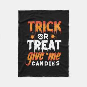 Halloween Bus eller godis Ge Me Candies Fleecefilt