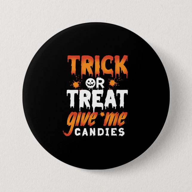 Halloween Bus eller godis Ge Me Candies Knapp (Framsida)