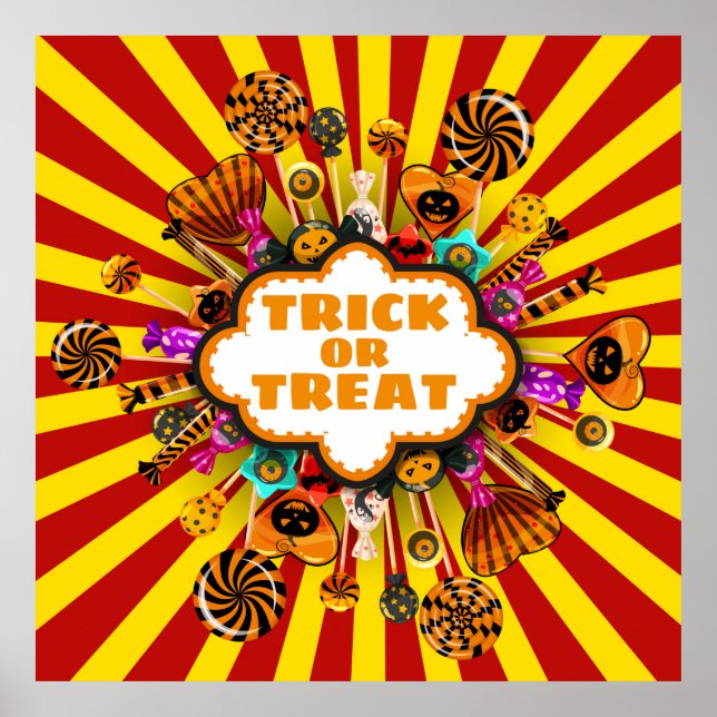 Halloween Bus eller godis-godis och godis. Höst Poster (Framsidan)