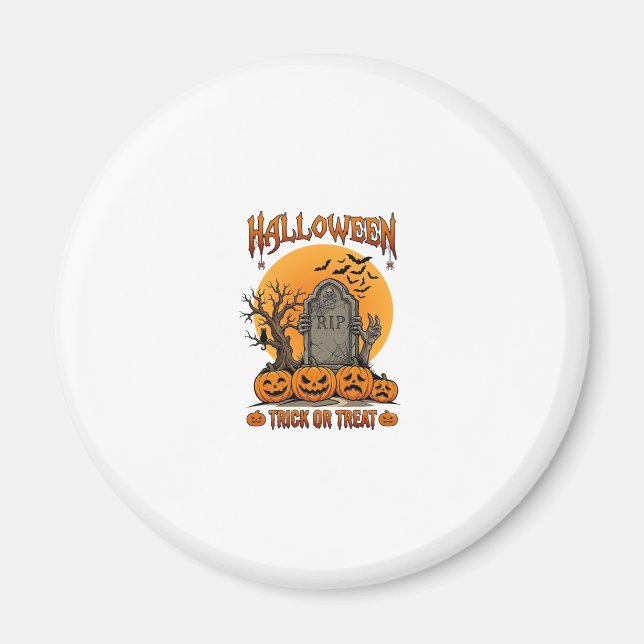Halloween Bus eller Godis Gravsten Zombie Händer P Magnet (Framsidan)
