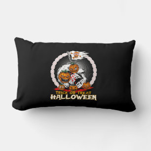 Halloween Bus eller godis Halloweens Lumbarkudde