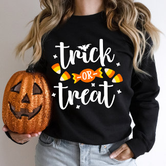 Halloween Bus eller Godis Handskriven Typografi T Shirt