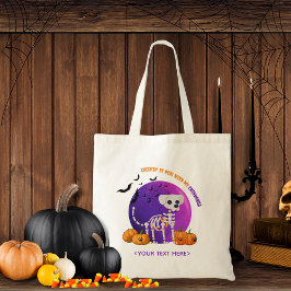 Halloween Bus eller godis Hund Candy Tote Bag Tygkasse