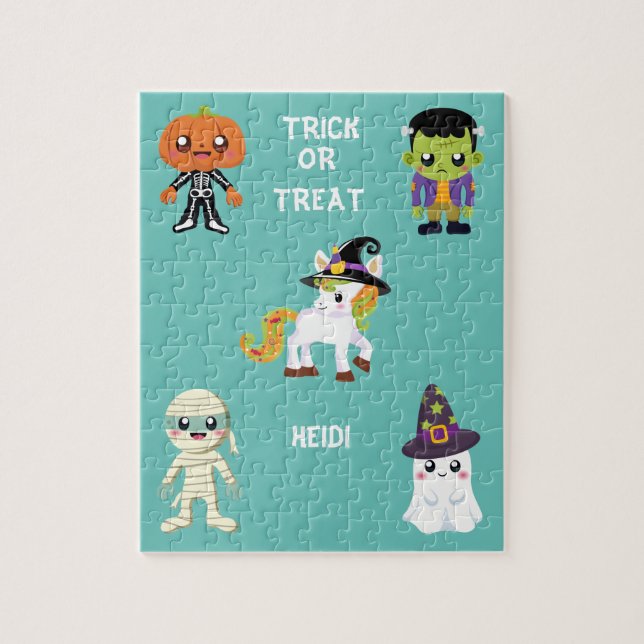HALLOWEEN "BUS ELLER GODIS KIDS PUZZLE PERSONLIG PUSSEL (Vertikal)