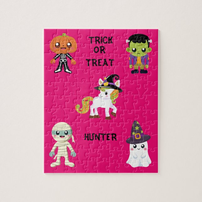 HALLOWEEN "BUS ELLER GODIS KIDS PUZZLE PERSONLIG PUSSEL (Vertikal)