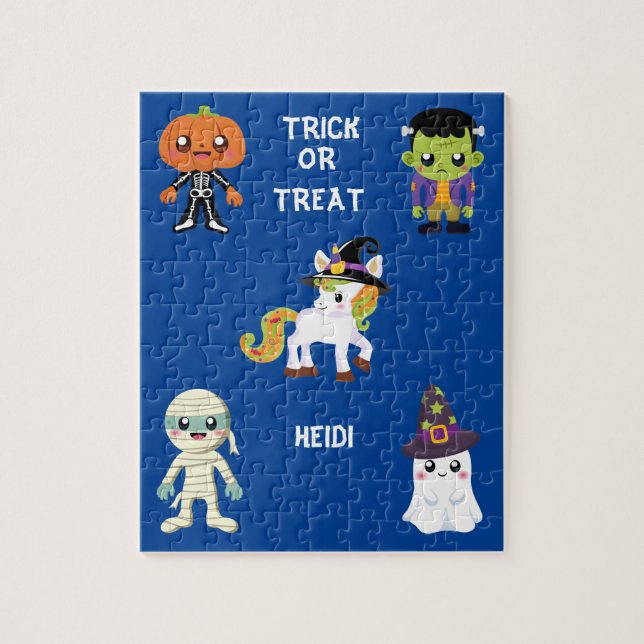HALLOWEEN "BUS ELLER GODIS KIDS PUZZLE PERSONLIG PUSSEL (Vertikal)