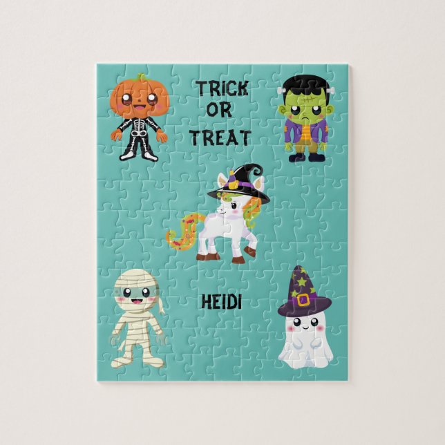 HALLOWEEN "BUS ELLER GODIS KIDS PUZZLE PERSONLIG PUSSEL (Vertikal)