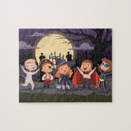 Halloween Bus eller godis Kids Puzzle Pussel