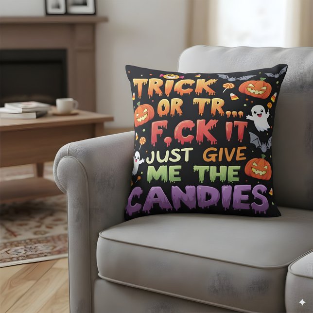Halloween Bus eller godis Kudde (Skapare uppladdad)