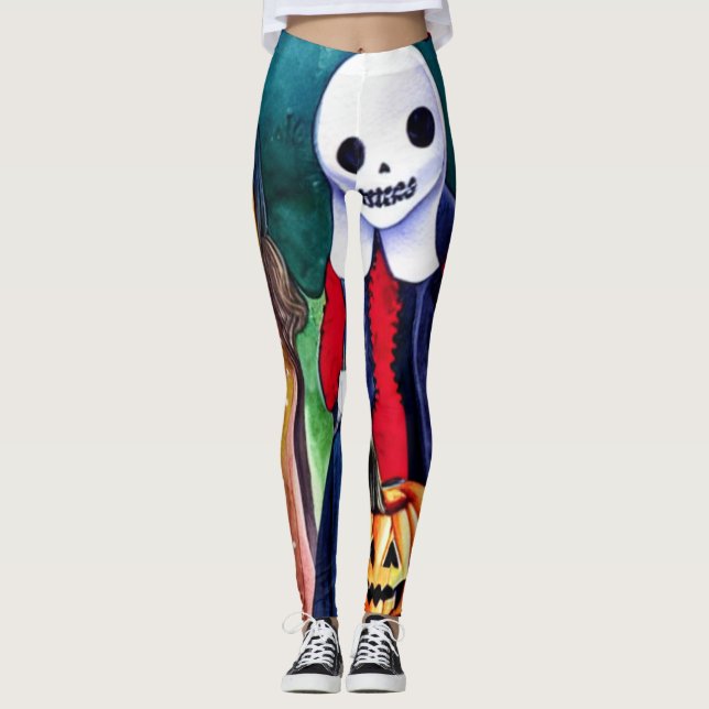 Halloween Bus eller Godis Leggings (Framsida)