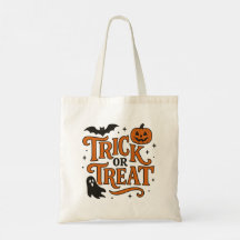 Halloween Bus eller godis Orange Typography Ghost